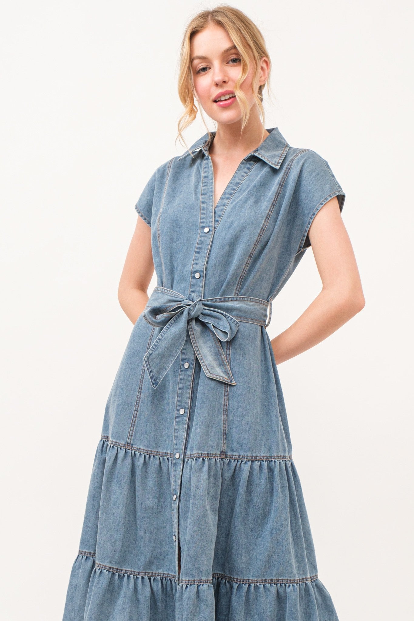 Midi denim dress