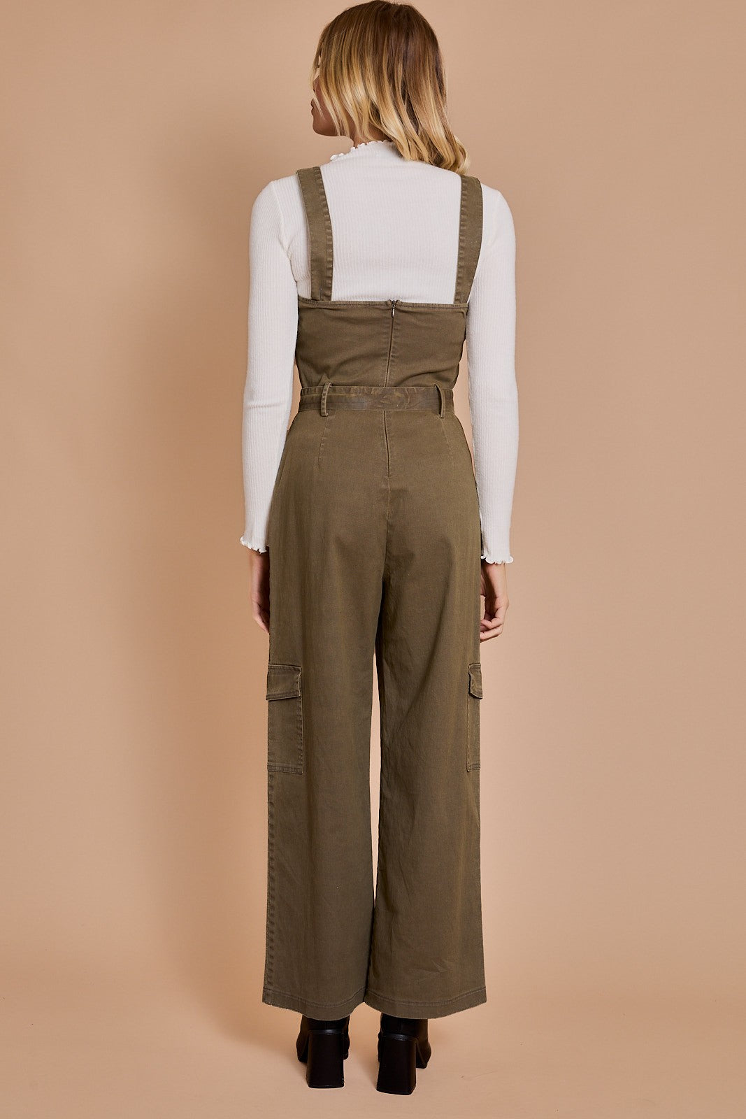 Strap cargo jumpsuit