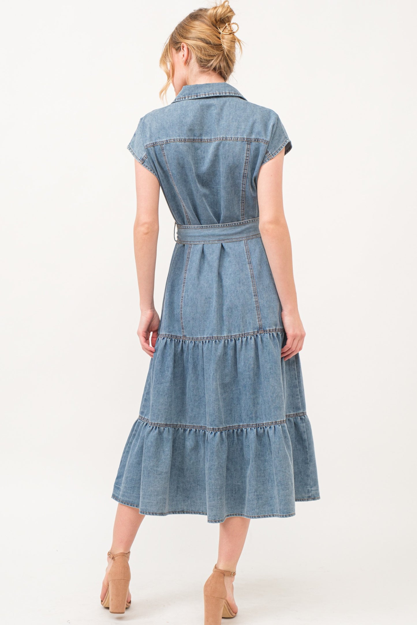 Midi denim dress